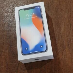 Box only Apple iPhone X 64BGB Silver Model A1865 Empty box only